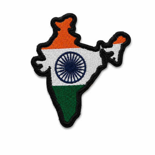 India Map Embroidered Patch 3.5 x 3.5 Inch – Iron On / Sew On