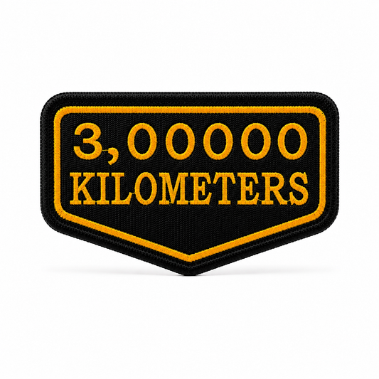 3 Lakh Kilometres Embroidered Patch 2 × 4 Inches – Iron On / Sew On