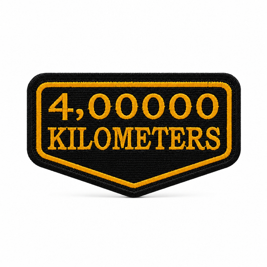 4 Lakh Kilometres Embroidered Patch 2 × 4 Inches – Iron On / Sew On