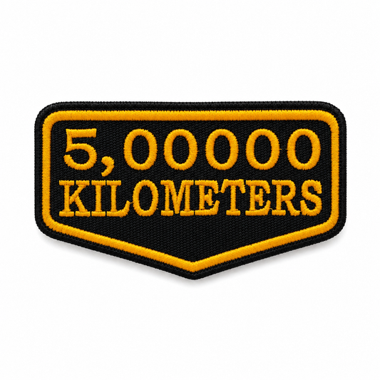 5 Lakh Kilometres Embroidered Patch 2 × 4 Inches – Iron On / Sew On