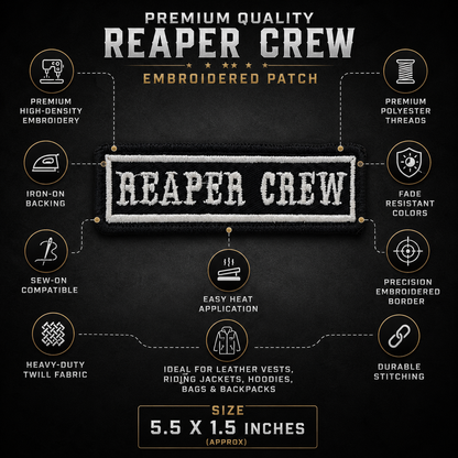 Aeaper Crew Embroidered Patch, 5.5*1.5 inches