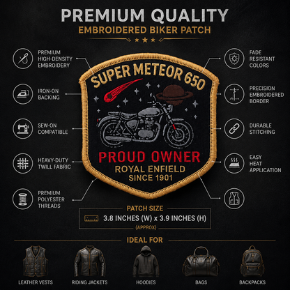 Super Meteor 650 Embroidery Patch, 3.8*3.9 inches