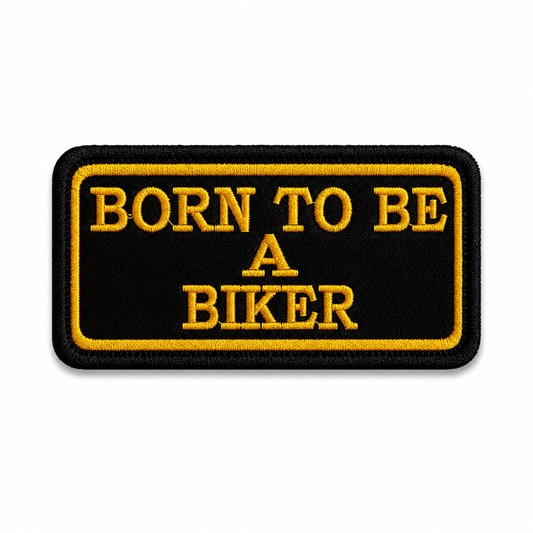 Born To Be Biker Premium Embroidered Biker Patch | Iron-On & Sew-On | 1.4 × 3 Inches