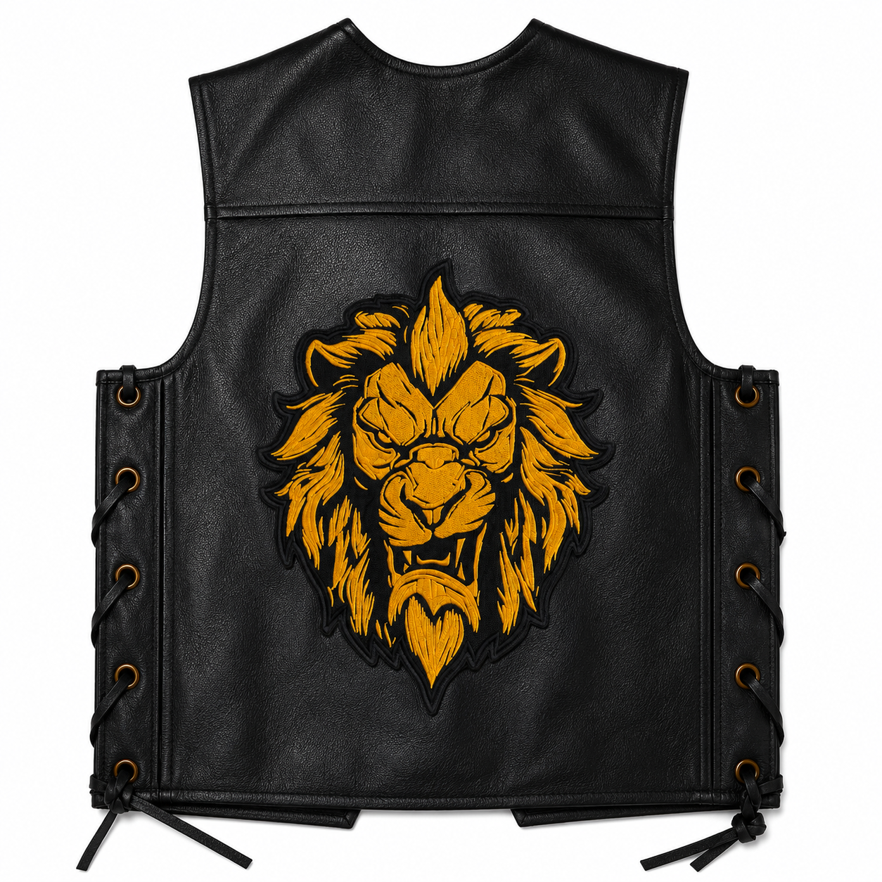 Lion Golden Back Patch Premium Embroidered Patch | Iron-On & Sew-On | 9.8 × 12 Inches