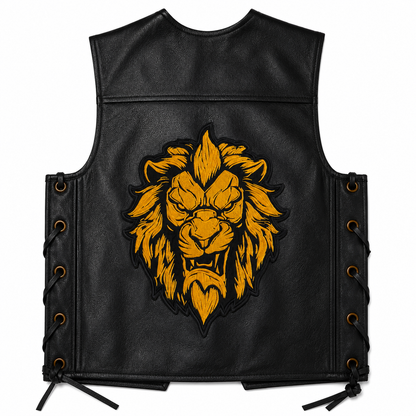Lion Golden Back Patch Premium Embroidered Patch | Iron-On & Sew-On | 9.8 × 12 Inches