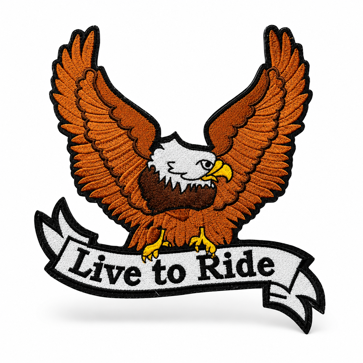 Live To Ride Back Premium Embroidered Biker Patch | Iron-On & Sew-On | 12 × 10 Inches