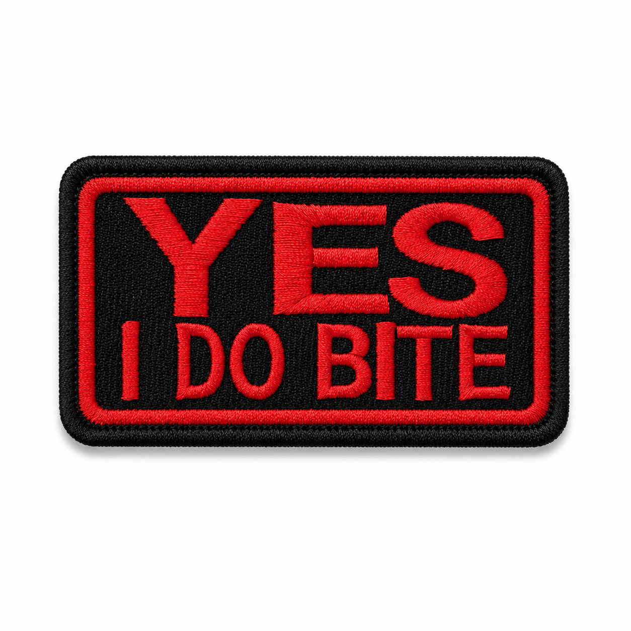 Yes I Do Bite Premium Embroidered Biker Patch | Iron-On & Sew-On | 1.5 × 2.9 Inches