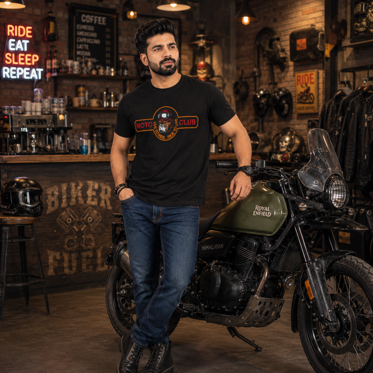 Moto Club Live to Ride, Ride To Live Biker T-shirt