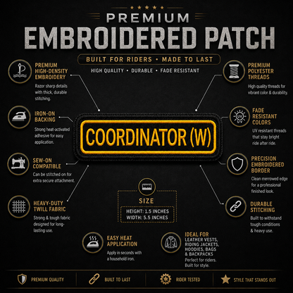 Coordinate ( W ) Front Embroidery Patch, 5.5*1.5 inches