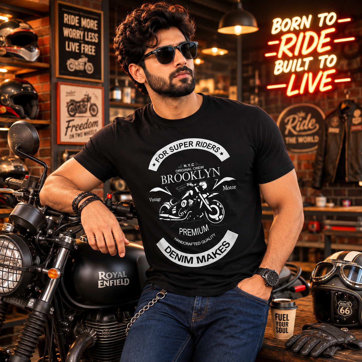 For Supers Riders Brooklyn Premium Biker T-shirt