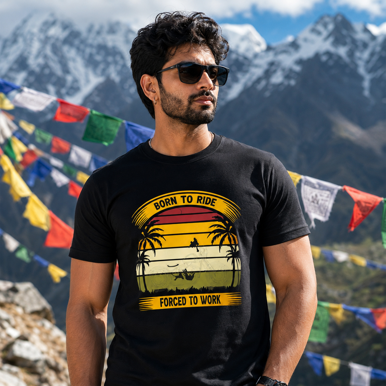 Born To Ride Forced To Work Biker T-shirt