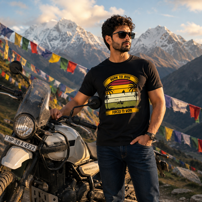 Born To Ride Forced To Work Biker T-shirt