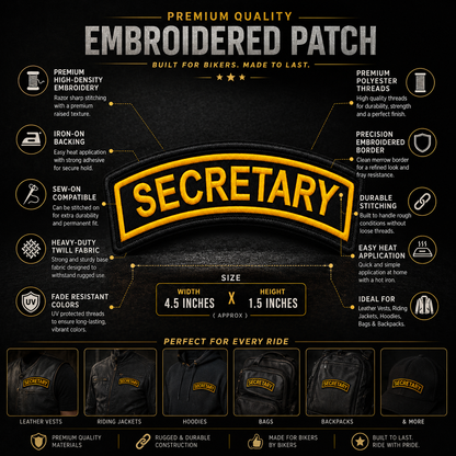 Secretary Front Embroidery Patch, 4.5*1.5 inches