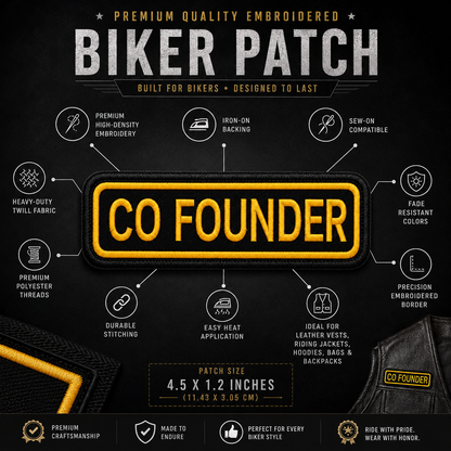 Co- Founder Front Embroidery Patch, 4.5*1.2 inches