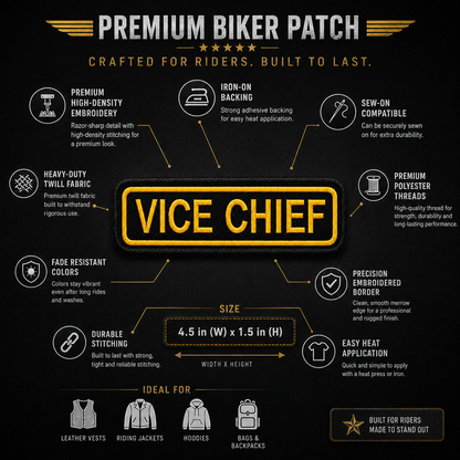 Vice Chief Front Embroidery Patch, 4.5*1.5 inches