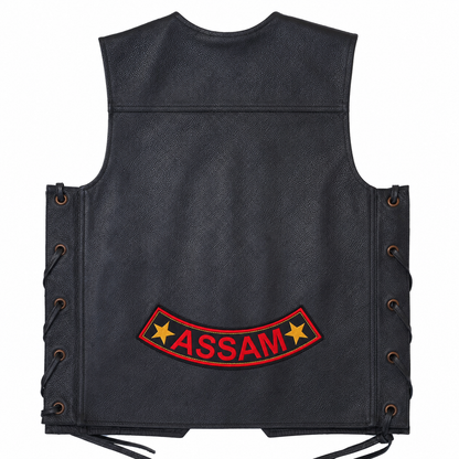 Assam Star Back Embroidery Patch, 10.5*2.6 inches