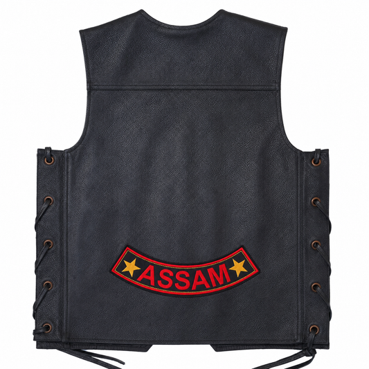 Assam Star Back Embroidery Patch, 10.5*2.6 inches