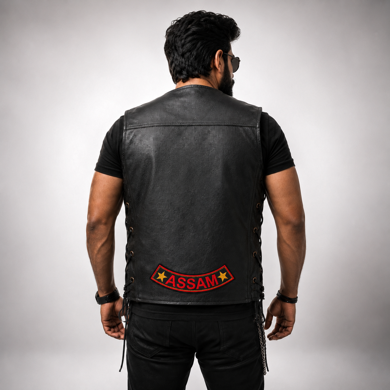 Assam Star Back Embroidery Patch, 10.5*2.6 inches