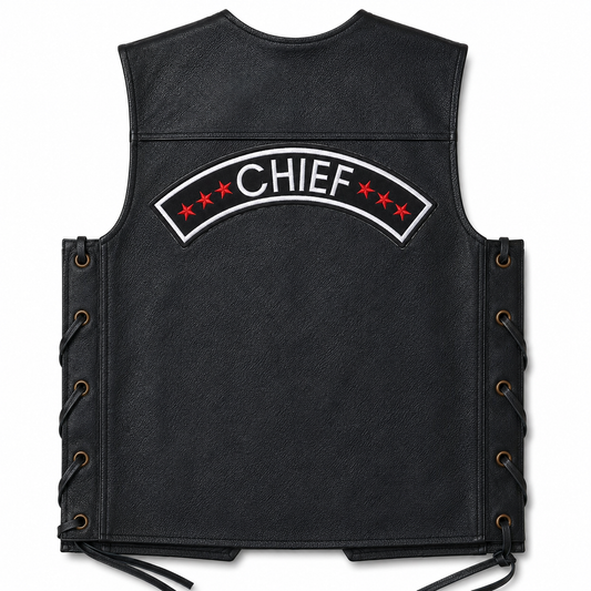 Chief Back Designation Premium Embroidered Patch | Iron-On & Sew-On | 2.5 × 12 Inches
