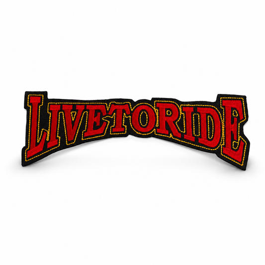 Live To Ride Back Premium Embroidered Patch | Iron-On & Sew-On | 3 × 10 Inches