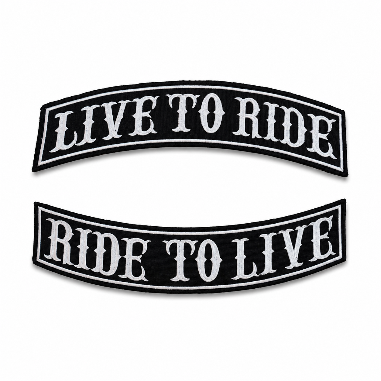 Live To Ride Ride To Live Back Premium Embroidered Patch | Iron-On & Sew-On | 3 × 14 Inches