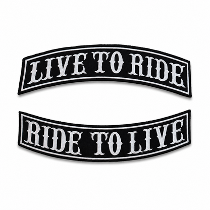 Live To Ride Ride To Live Back Premium Embroidered Patch | Iron-On & Sew-On | 3 × 14 Inches