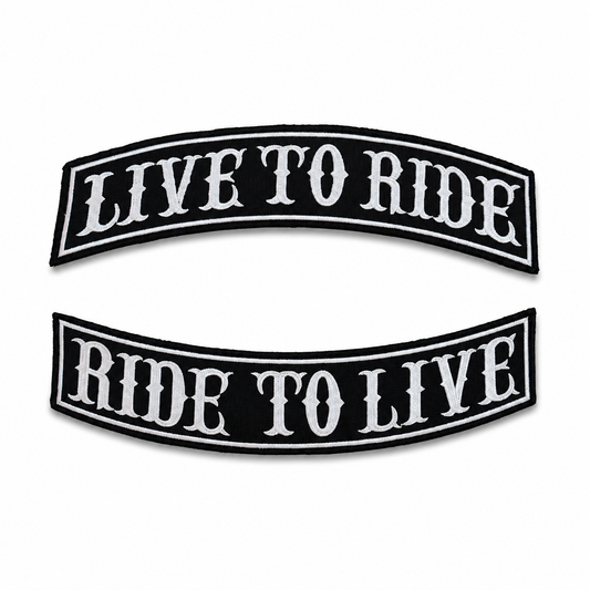 Live To Ride Ride To Live Back Premium Embroidered Patch | Iron-On & Sew-On | 3 × 14 Inches