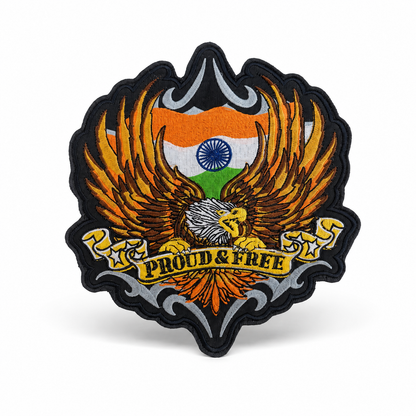 Proud & Free Back Premium Embroidered Biker Patch | Iron-On & Sew-On | 11 × 9.5 Inches