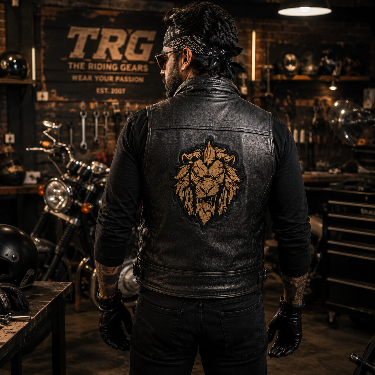 Lion Sand Back Patch Embroidered 10*9 inches