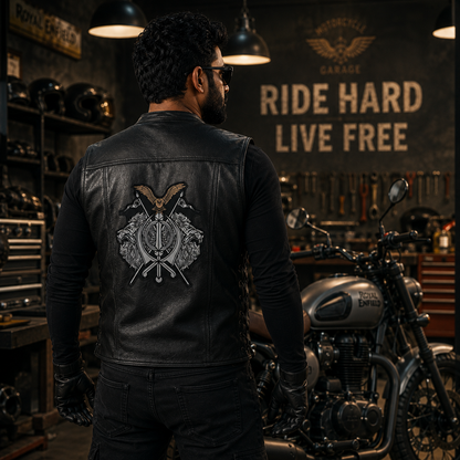 Lion Khanda With White Back Patch 11 inches