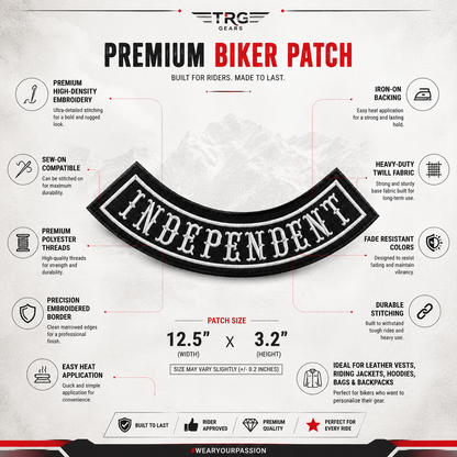 Independent Back Embroidery Patch, 12.5*3.2 inches