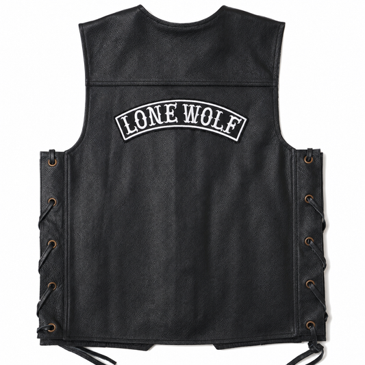 Lone Wolf Back Designation Premium Embroidered Patch | Iron-On & Sew-On | 2 × 10 Inches