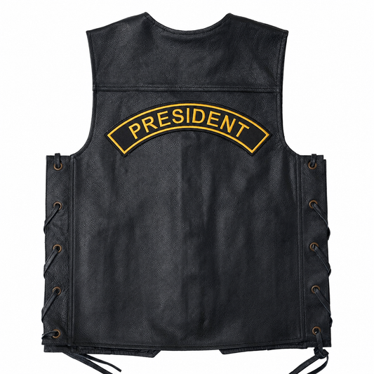 President Back Designation Premium Embroidered Patch | Iron-On & Sew-On