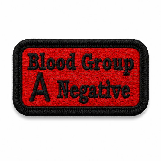 A Negative Blood Group Premium Embroidered Patch | Iron-On & Sew-On | 1.5 × 2.75 Inches