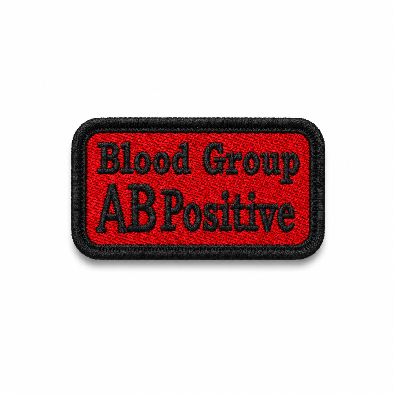Ab positive blood group embroidered patch 2.75*1.5 inches