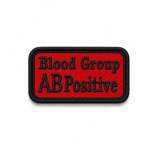 AB Positive Blood Group Premium Embroidered Patch | Iron-On & Sew-On | 1.5 × 2.75 Inches