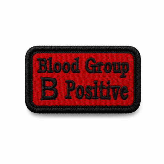 B Positive Blood Group Premium Embroidered Patch | Iron-On & Sew-On | 1.5 × 2.75 Inches