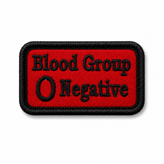 O Negative Blood Group Premium Embroidered Patch | Iron-On & Sew-On | 1.5 × 2.75 Inches