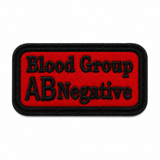 AB Negative Blood Group Premium Embroidered Patch | Iron-On & Sew-On | 1.5 × 2.75 Inches