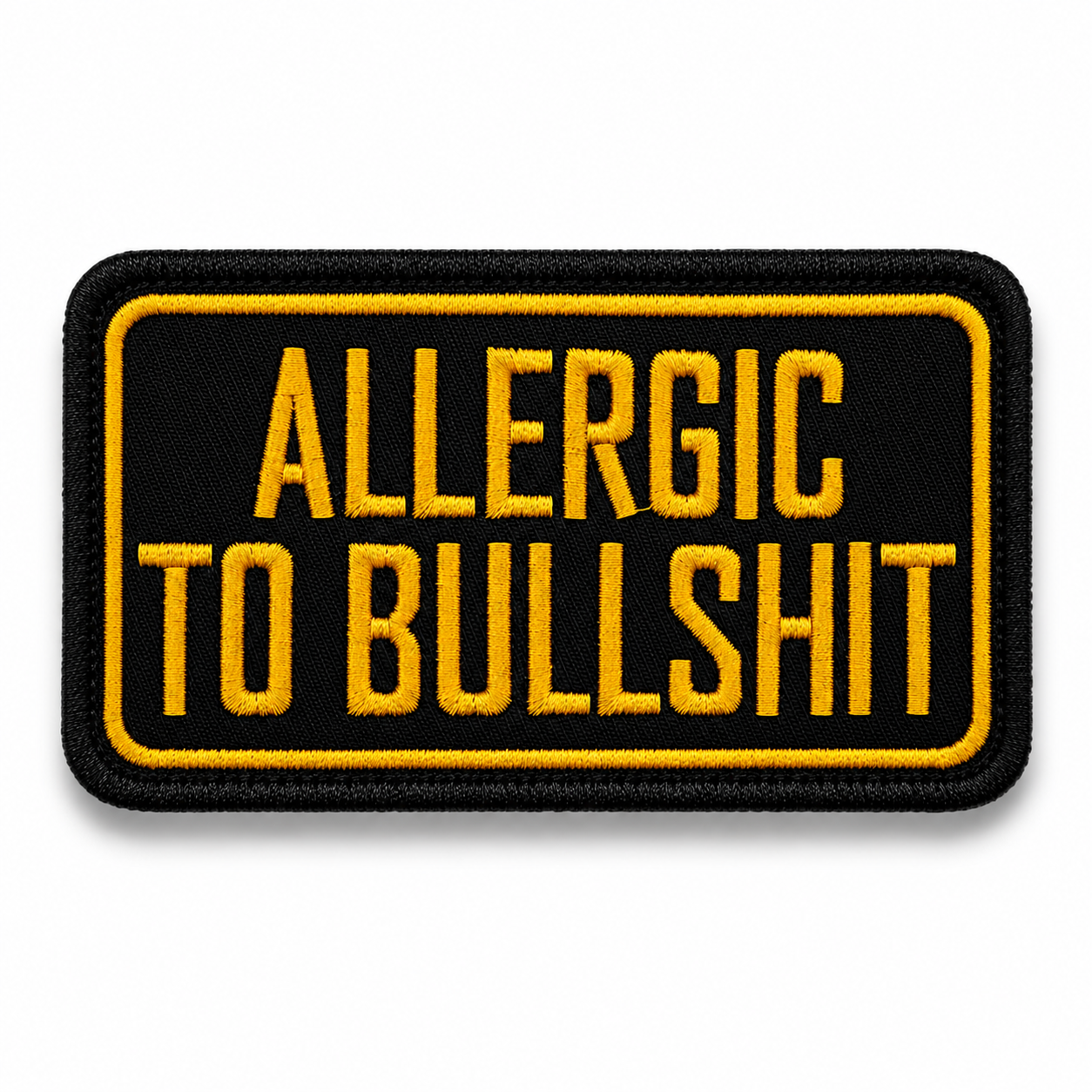Allergic To Bullshit Premium Embroidered Biker Patch | Iron-On & Sew-On | 1.7 × 3.2 Inches