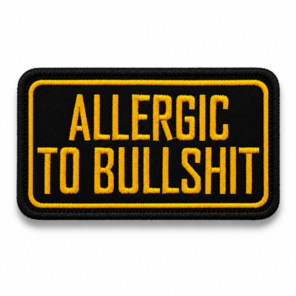 Allergic To Bullshit Premium Embroidered Biker Patch | Iron-On & Sew-On | 1.7 × 3.2 Inches