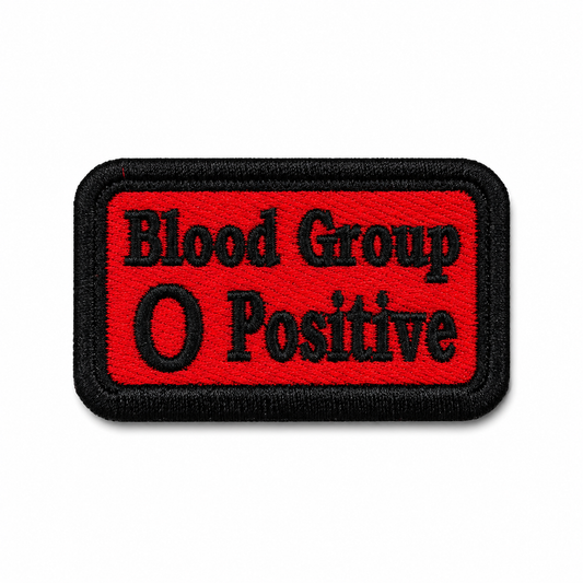 O Positive Blood Group Iron-On / Sew-On Embroidered Patch – 1.5 × 2.75 Inches