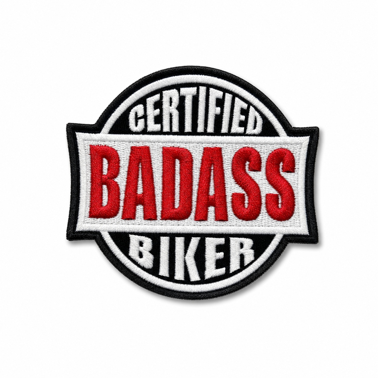 Certified Badass Premium Embroidered Biker Patch | Iron-On & Sew-On | 3.3 × 3.5 Inches