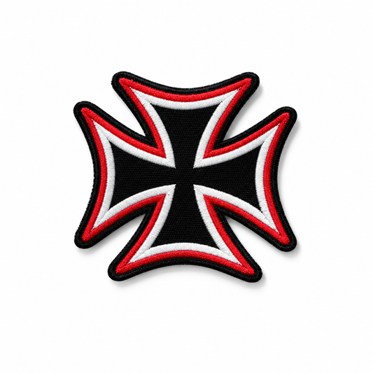 Cross Emblem Premium Embroidered Biker Patch | Iron-On & Sew-On | 3 × 3 Inches