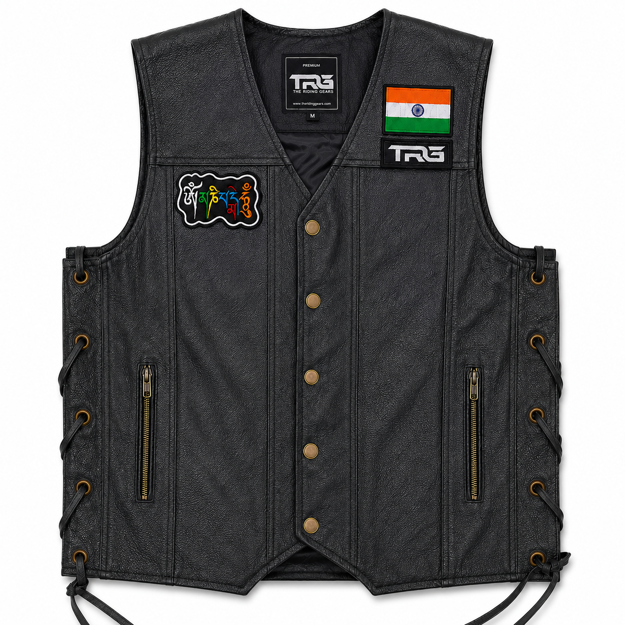 Om Mamah Padmah Biker Embroidery Patch, 4.06*2.95 inches