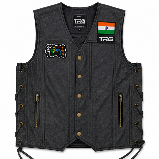 OM MANAH PADMAH HUM Embroidered Biker Patch – Iron-On & Sew-On Motorcycle Vest Patch | 4.06 × 2.95 Inches