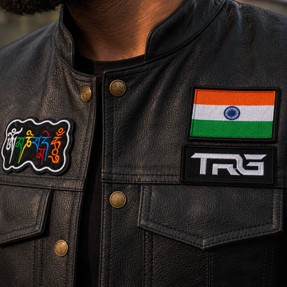 Om Mamah Padmah Biker Embroidery Patch, 4.06*2.95 inches