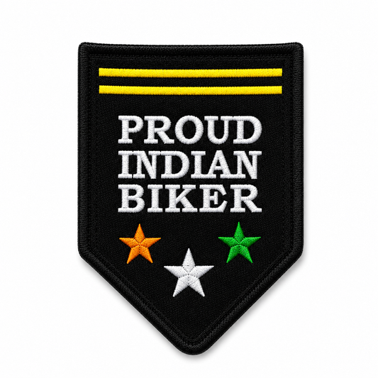 Proud Indian Biker Premium Embroidered Biker Patch | Iron-On & Sew-On | 2.95 × 2.17 Inches