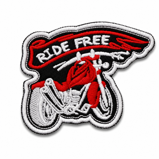 Ride Free Premium Embroidered Biker Patch | Iron-On & Sew-On | 2.5 × 3.5 Inches