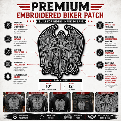 God Father Back Premium Embroidered Patch | Iron-On & Sew-On | 12 × 10 Inches